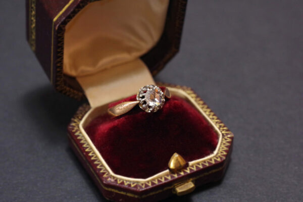 dutch cut rose diamond solitaire ring antique Paris jewelry