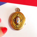 antique locket with lock of hair, French jewelry