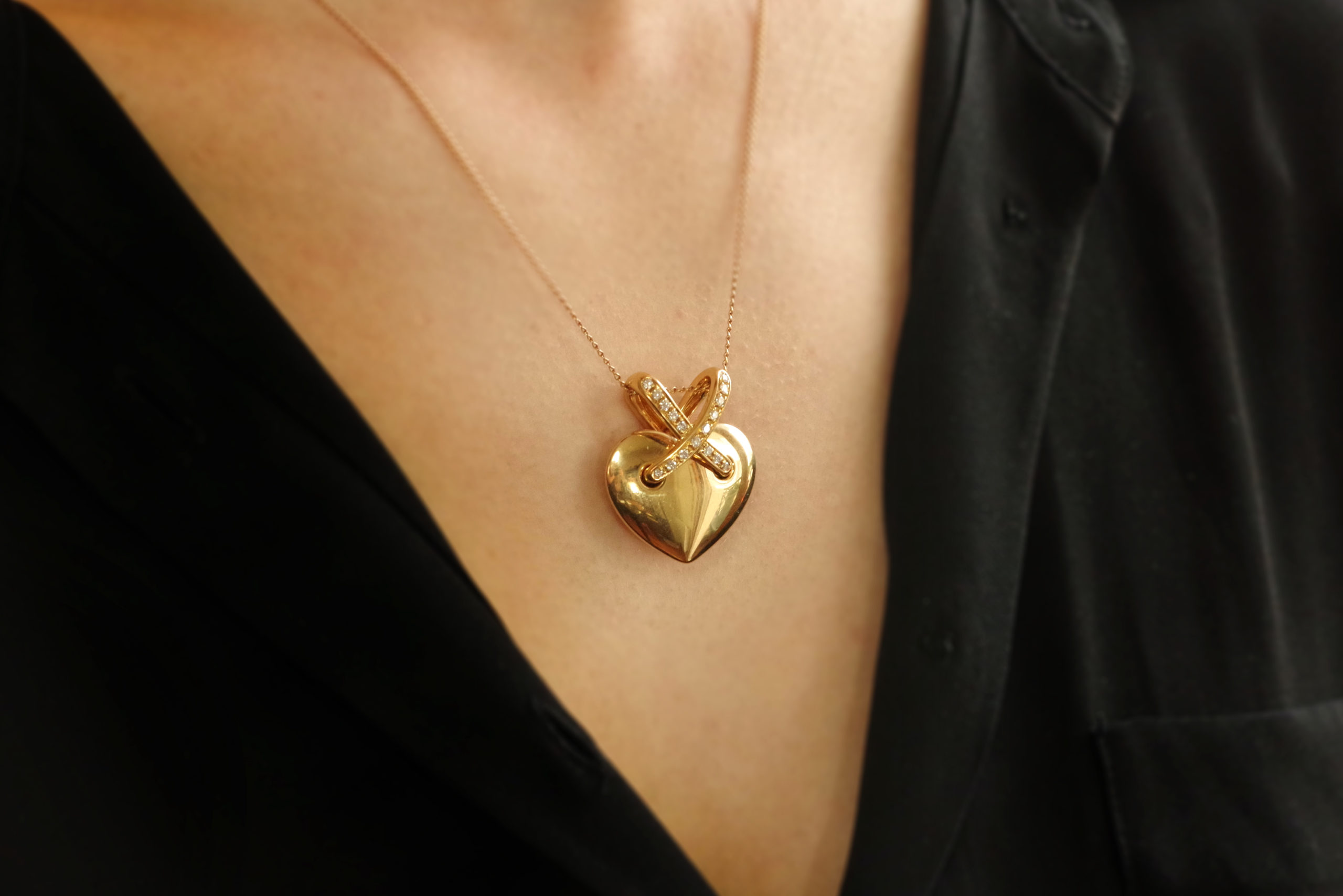 Chaumet Lien de Heart K18 Yellow Gold x Diamond Women's Necklace