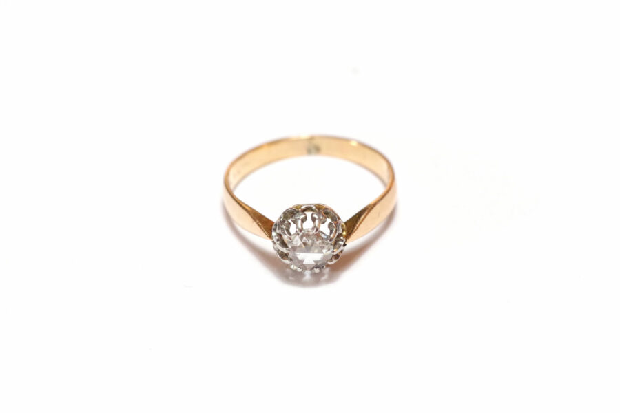 antique jewelry Paris dutch cut diamond solitaire ring