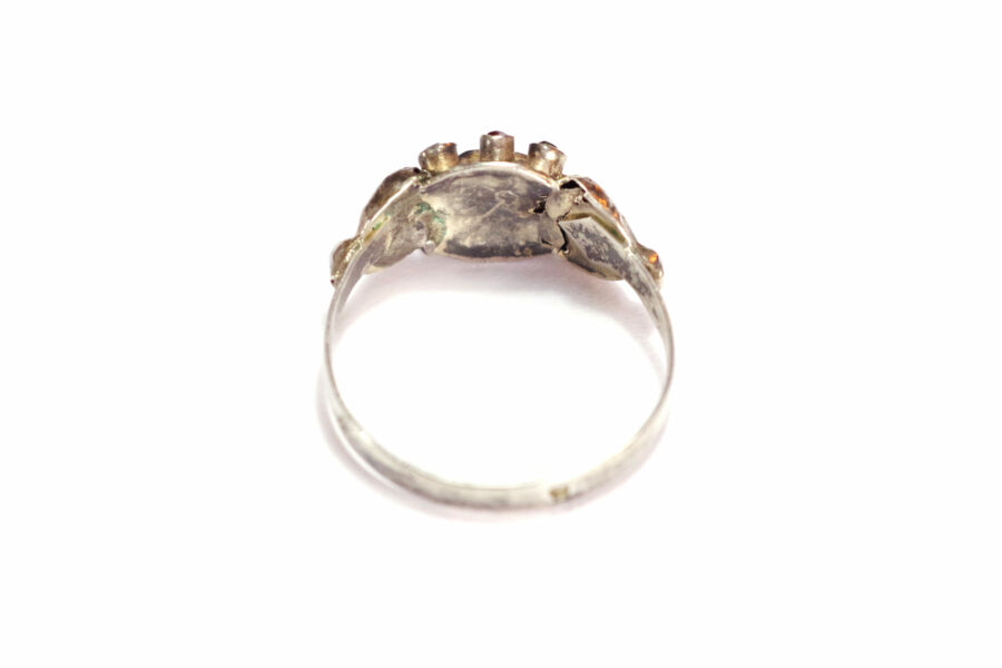 victorian French ring with paste in silver
