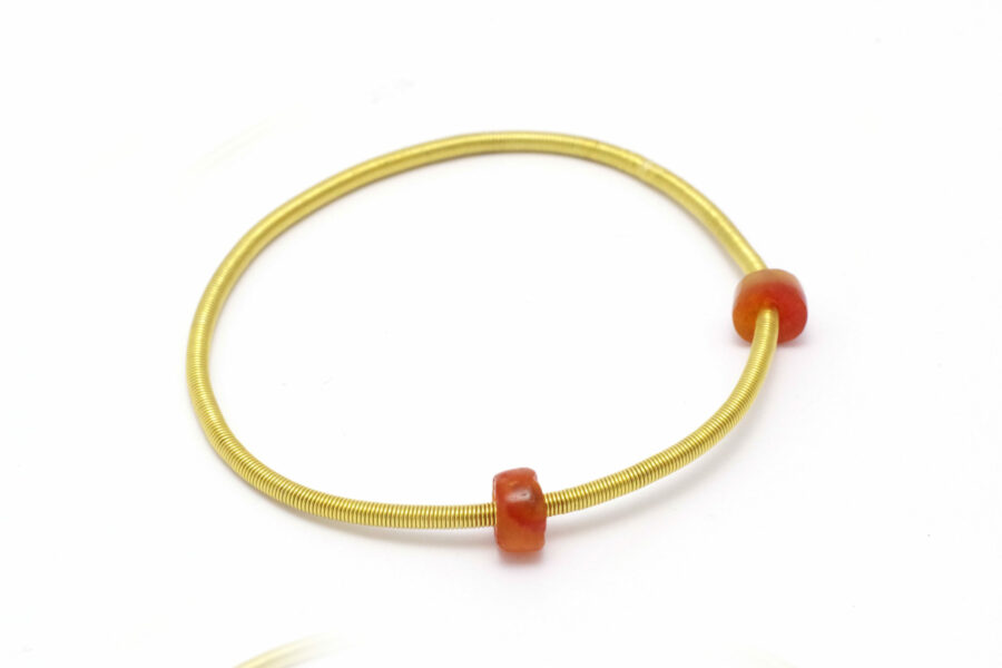 bracelet en or 22k perles de cornaline