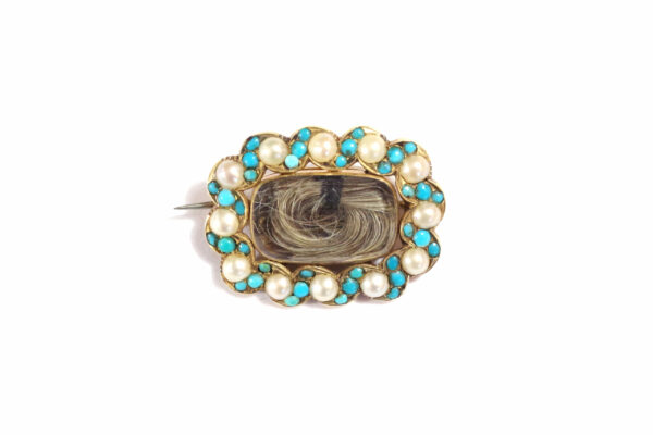 antique victorian turquoise brooch in gold