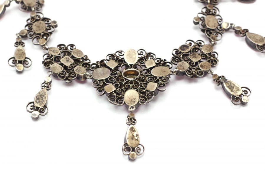 Victorian paste necklace in silver