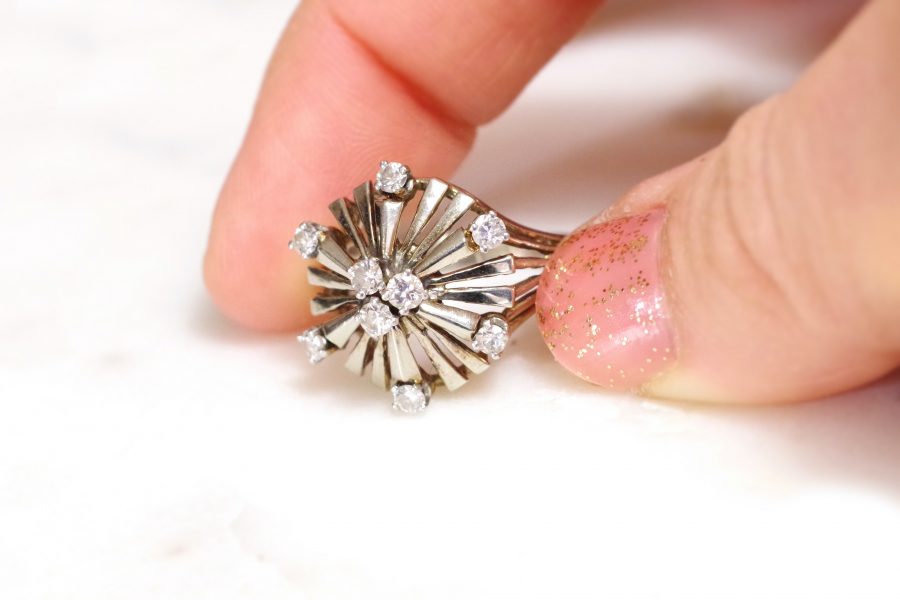 cluster diamond ring