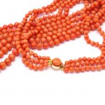 long chain necklace coral pearl