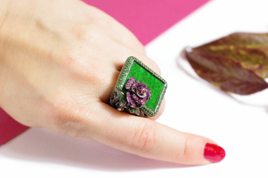 cocktail flower ring from Wendy yue high jewelry