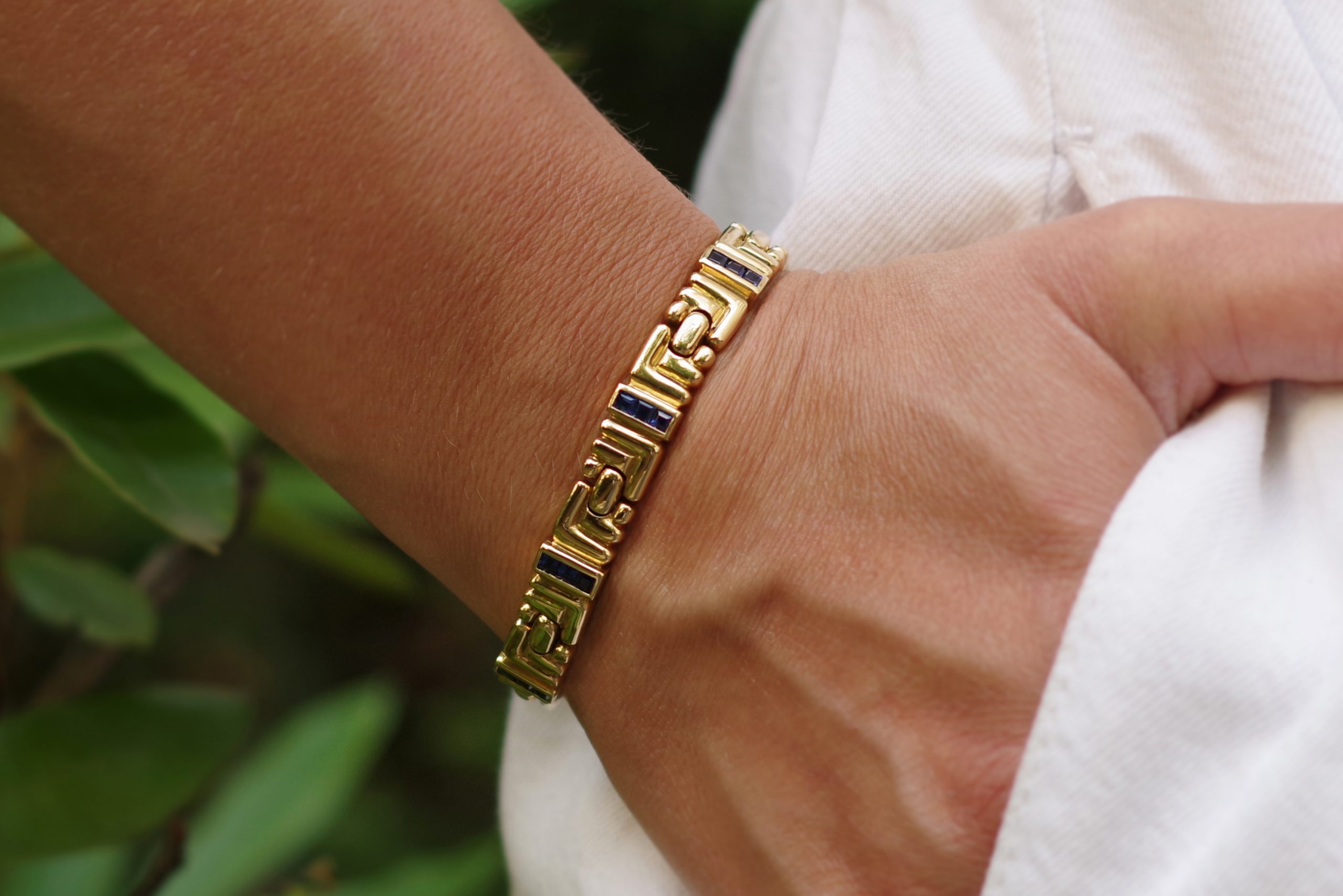 bracelet tennis saphir en or