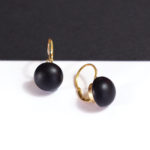 antique mourning earrings sleepers in gold