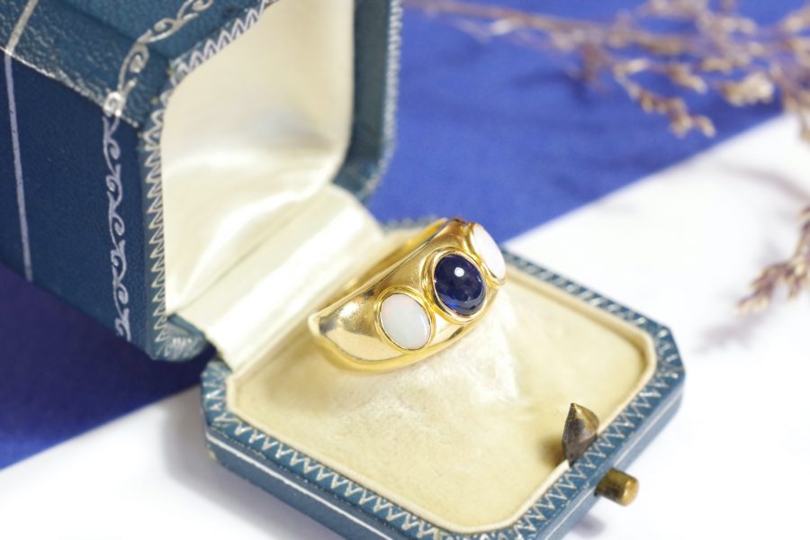 sapphire opal ring
