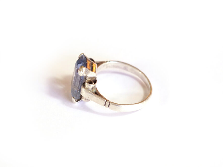 Art Deco blue stone ring for men