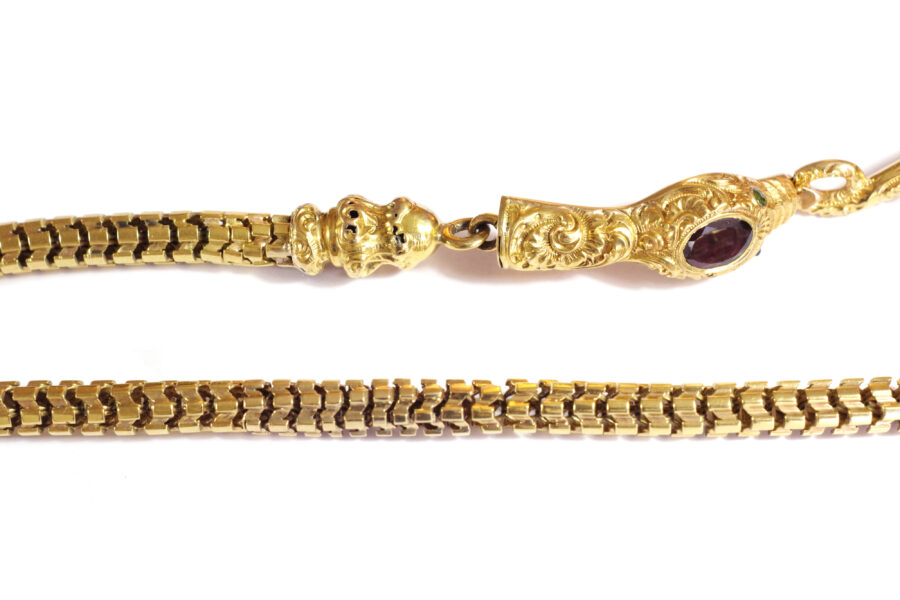 bracelet ancien serpent mail souple double tour