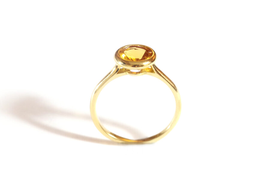 bague or citrine solitaire