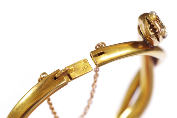 bracelet serpent saphir et diamant en or 18k