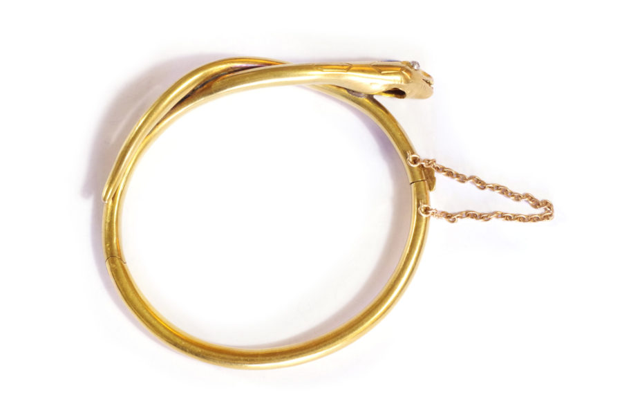 snake sapphire diamond bracelet in gold