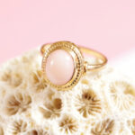 vintage angel skin coral ring