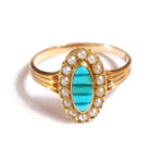 antique ring with pearls and turquoise