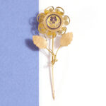 victorian pansy pin in gold