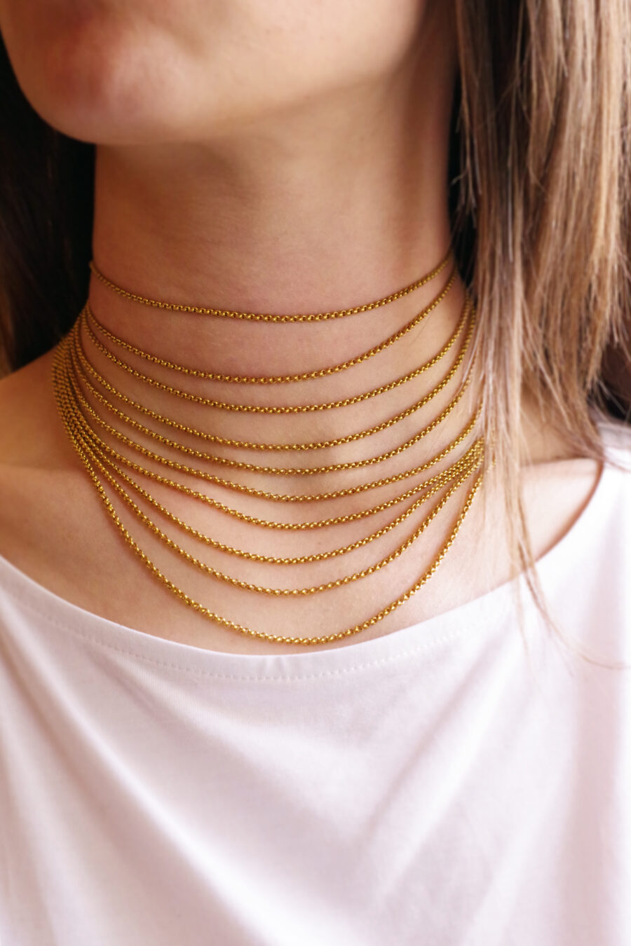 Georgian rows of gold necklace