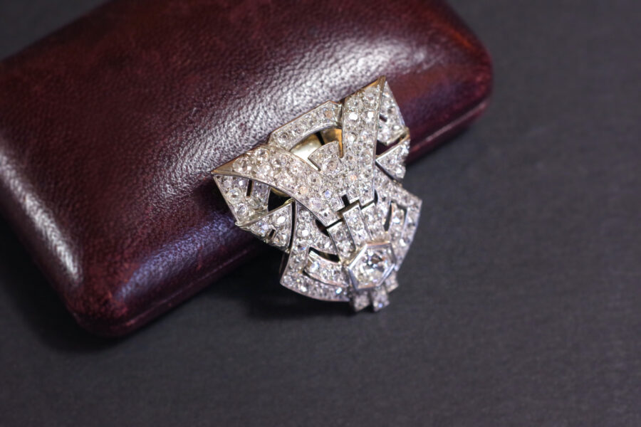 Art Deco Edwardian diamonds platinum clip