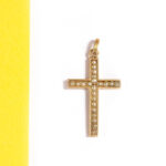 croix ancienne perle fine en or
