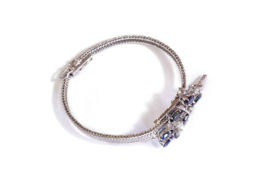 convertible sapphire bracelet brooch white gold antique jewel