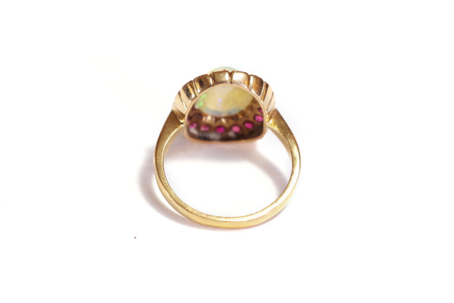 pre-owned opal cluster ring and garnets