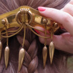 antique Algerian style hair comb metal antique head jewellery