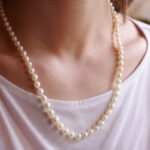 collier perles de culture chute fermoir or 18k bijou ancien