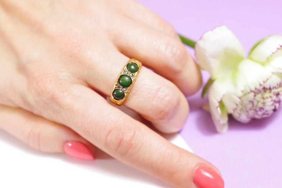 English antique turquoise diamond ring 18k gold antique jewellery
