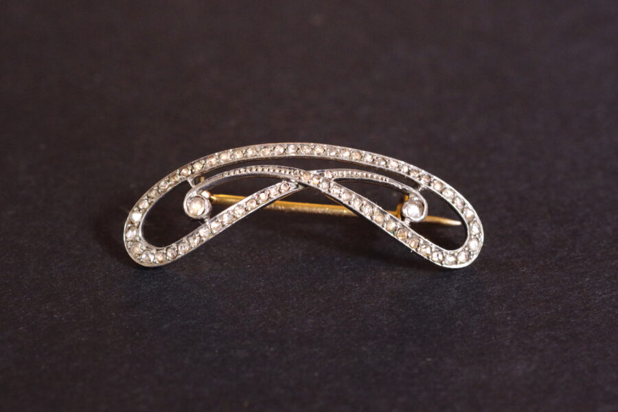 art nouveau diamond brooch platinum jaune gold Edwardian jewellery