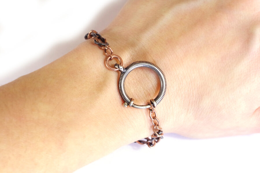 bracelet chaine ancienne bijou montre argent nielle email noir