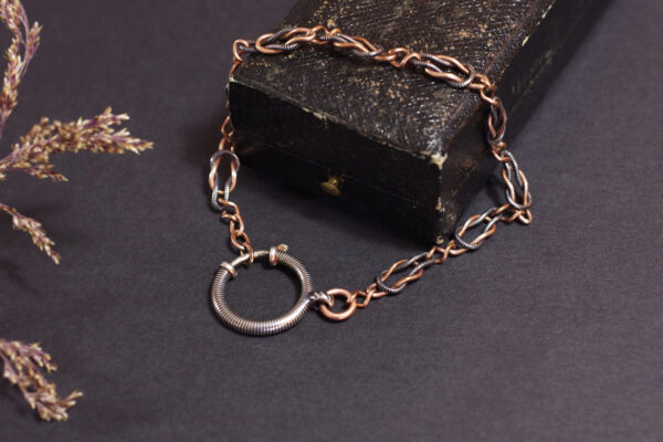bracelet chaine montre argent vermeil niellage bijou ancien
