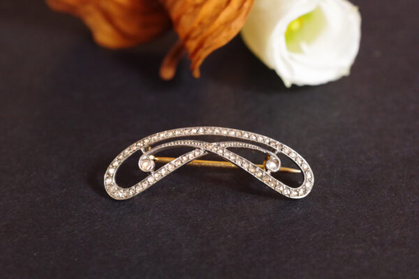 Edwardian diamond brooch rose cut diamond