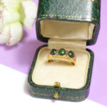 gold band green turquoise diamond ring gold antique jewellery