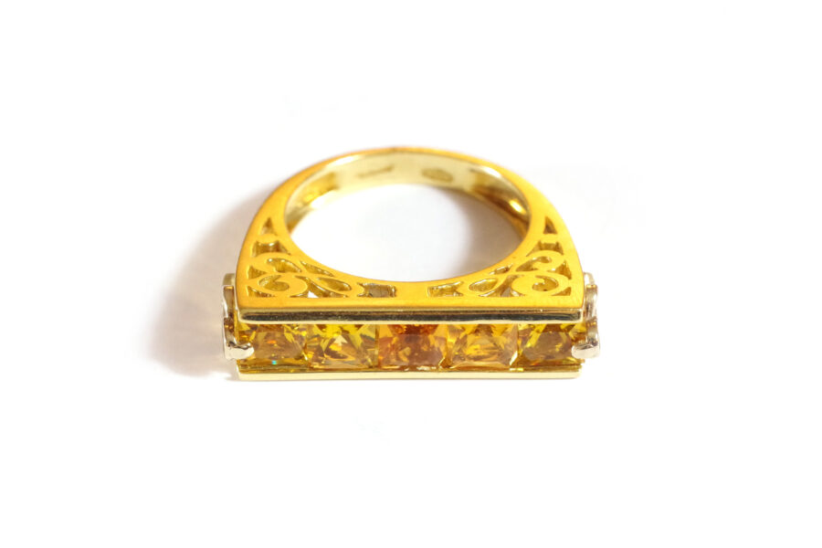pre owned citrine gold ring cocktail ring zoccai 18k gold