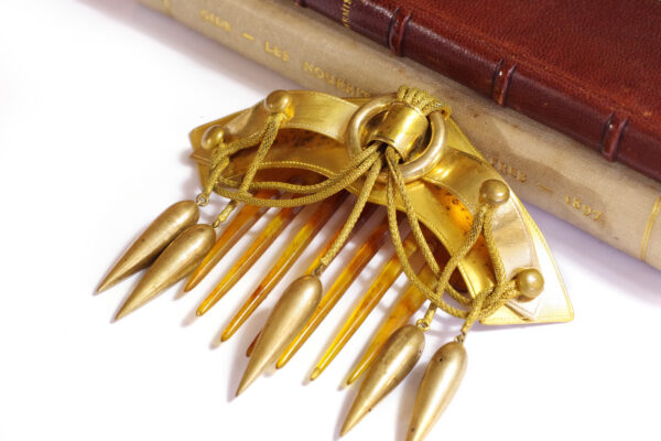 victorian algerian style hair comb metal corn antique head jewellery