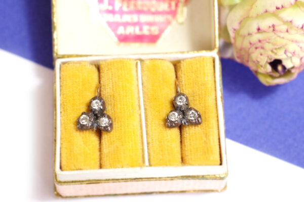 victorian paste silver earring gold antique jewellery