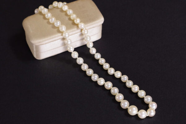vintage white pearl gold necklace gold clasp antique jewel