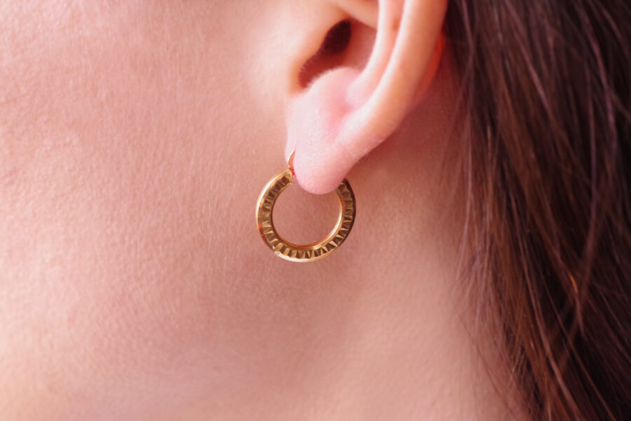 18k gold hoop earrings pre opened jewellery