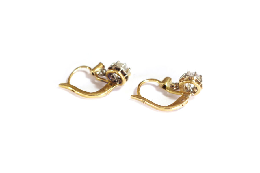 18k gold sleepers earrings diamond victorian jewellery