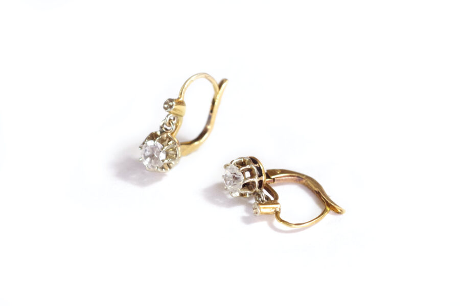 gold sleepers earrings antique jewelry Paris
