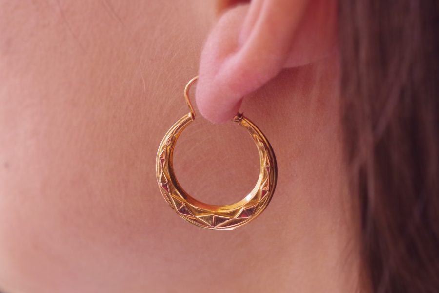 victorian hoop earring gold antique