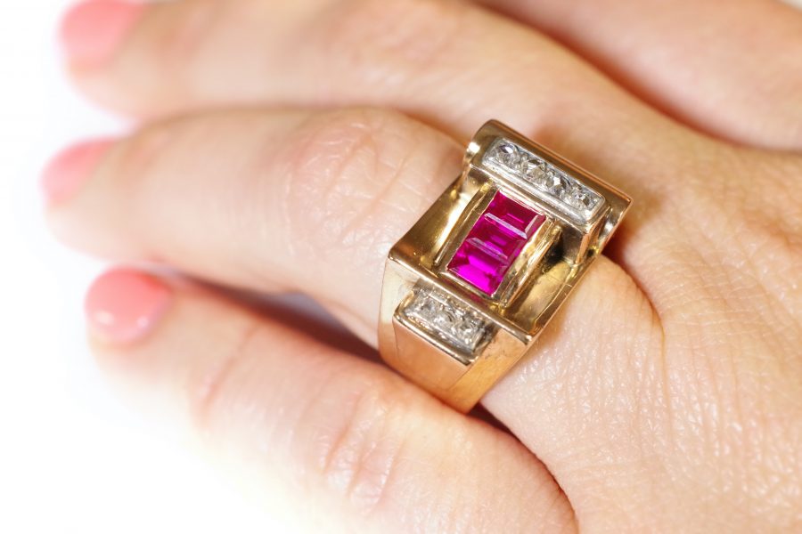 ruby diamond gold ring