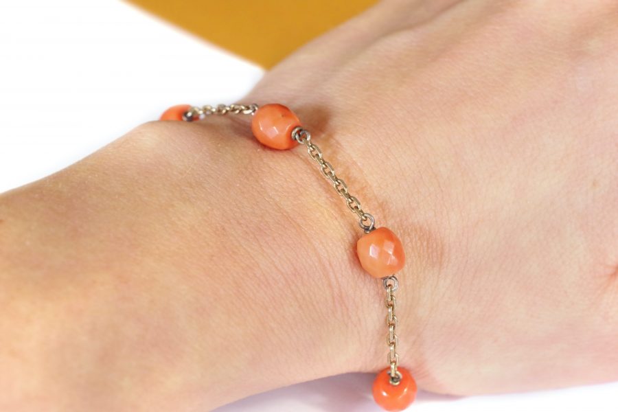 bracelet en vermeil perles de corail