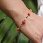 coral beads vermeil bracelet