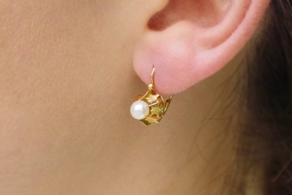 Art Deco pearl single earring