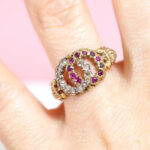 antique diamond ruby ring in gold