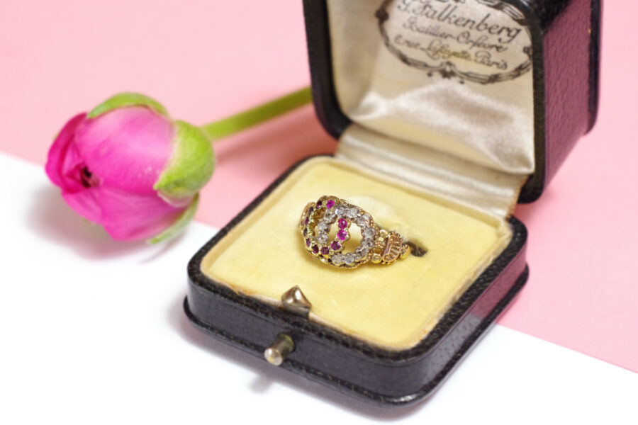 victorian wedding ring ruby and diamond