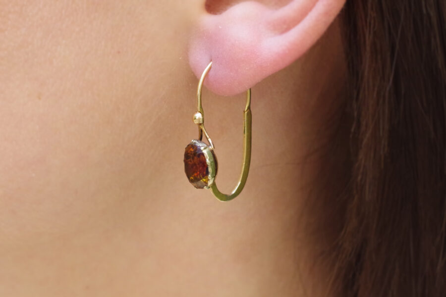 gold foiled citrine earrings